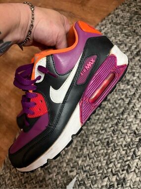 Nike Kids' Air Max Sneakers in Purple, Black, Orange & White